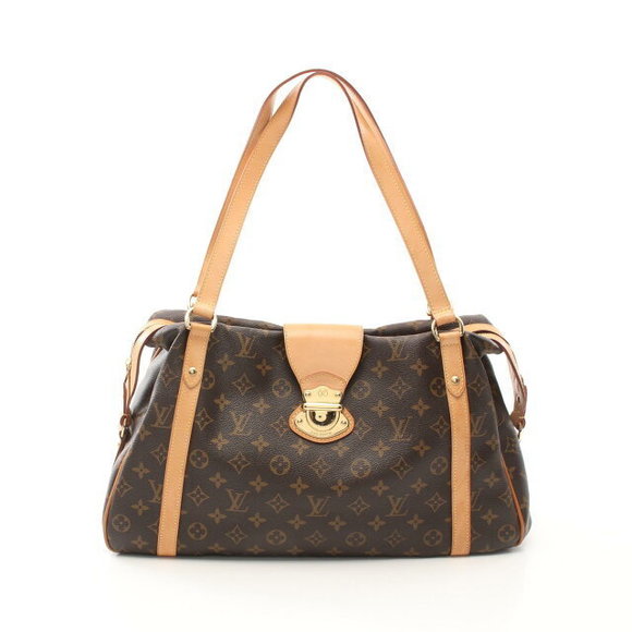 Louis Vuitton Stresa GM Shoulder Bag Leather Monogram Brown - Picture 1 of 7